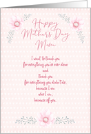Mother’s Day for Mom Pretty Pink Flowers card