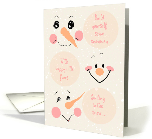 Christmas for Kids Happy Snowman Faces card (1579818)