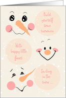 Christmas for Kids Happy Snowman Faces card