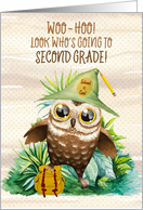 Back to School to 2nd Grade Owl with Backpack card