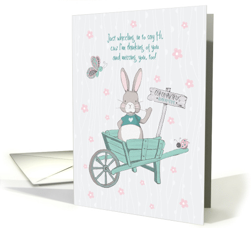 Thinking of You and Missing You Coronavirus COVID-19 Rabbit card