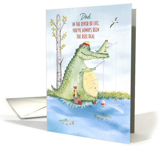Father's Day for Dad Father and Son Crocodiles Fishing card (1610182)