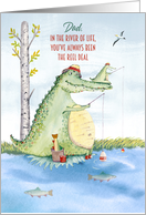 Father’s Day for Dad Father and Son Crocodiles Fishing card