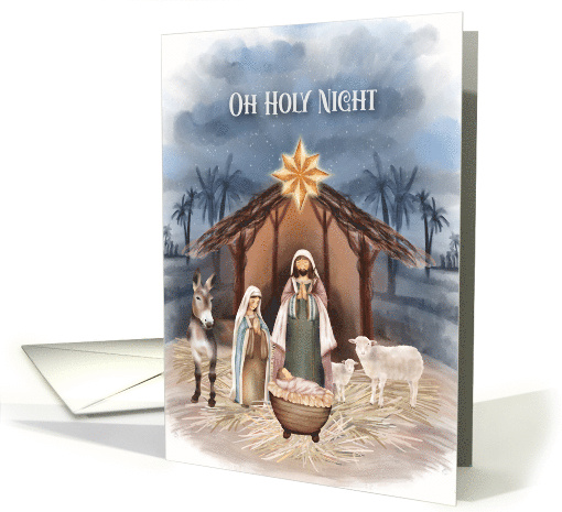 Christmas Oh Holy Night Religious Nativity Scene card (1655832)