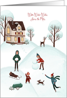 Christmas from Across the Miles Family Fun in the Snow card