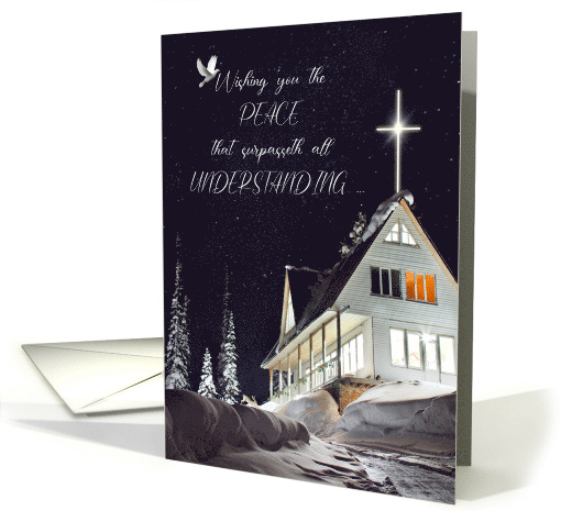 Christian Christmas House Peace that Surpasseth all Understanding card