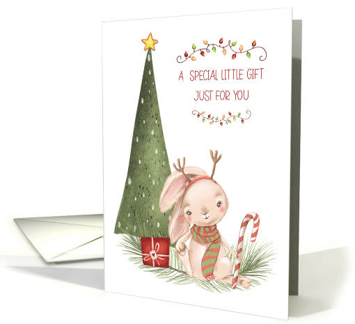 Money Enclosed Christmas Gift Card Rabbit with Candy Cane... (1714798)
