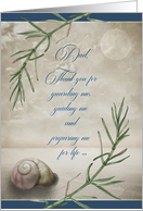 Dad Father’s Day Sentimental Thank You Seashore Seashell and Moon card