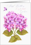 Beautiful Grandma Birthday Hydrangeas and Butterfly card