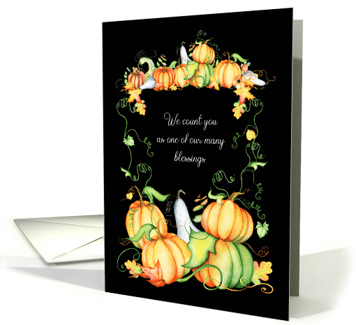 Thanksgiving Blessings Pumpkins Gourds and Leaves card (1742168)