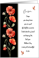 Happy Mother’s Day for Cousin Poppies and Butterflies card