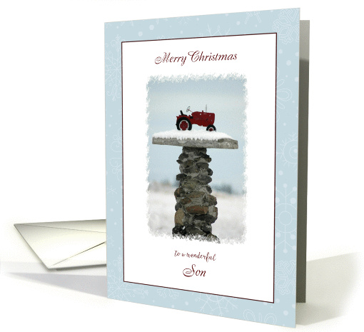 Christmas for Son ~ Red Tractor card (863105)
