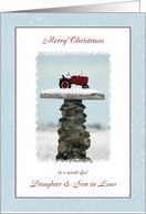 Christmas for Daughter & Son-in-law, Red Tractor in Snow card