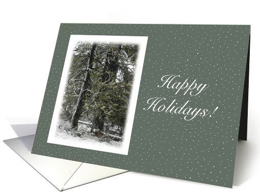 Christmas Happy Holidays ~ Trees in Winter Snow Scene card (868597)