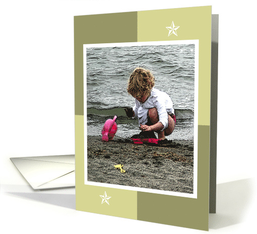 Child Playing in the Sand Blank card (873478)