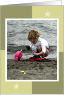 Child Playing in the Sand Blank card