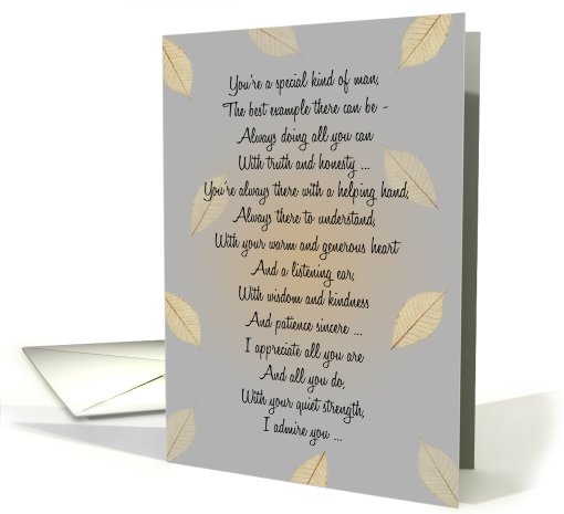 Dad Birthday ~ Falling Leaves Poetry card (880289)
