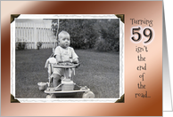 59th Birthday Humor ~ Vintage Baby in Stroller card