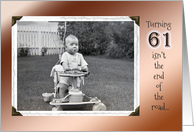 61st Birthday Humor ~ Vintage Baby in Stroller card