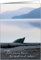 Retirement Congratulations ~ Kayak in Waiting After the Morning Run card