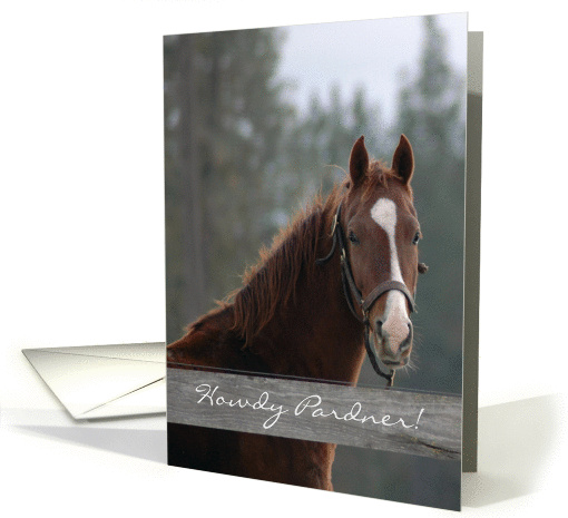 Howdy Pardner Horse ~ Blank card (894060)