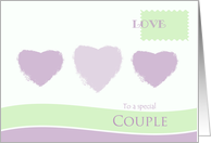 Happy Anniversary to a special Couple Love Stamp and Hearts card
