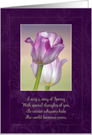 Happy Easter ~ Pink Ribbon Tulips card