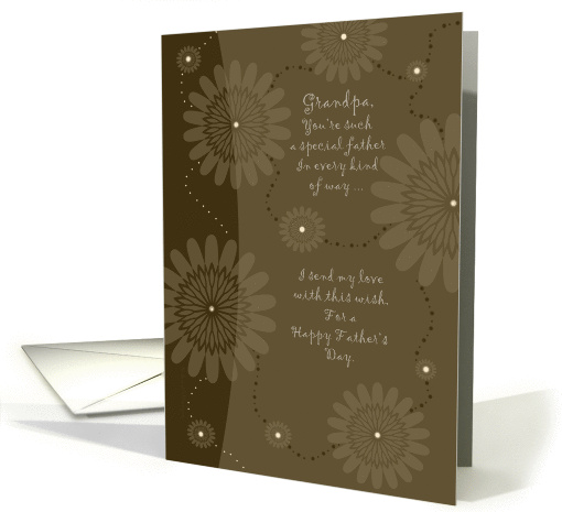 Father's Day to Grandpa ~ Special Father Brown Lights and Flowers card