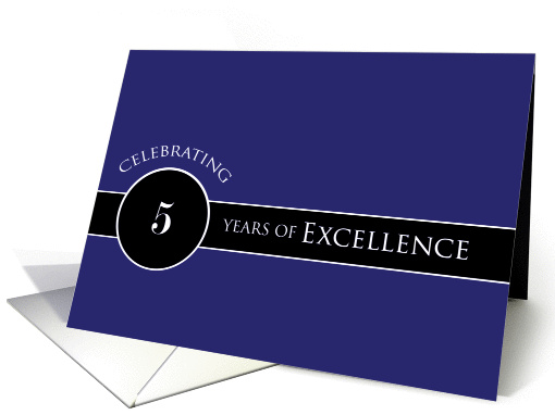 Business Employee Appreciation 5 Years Blue Circle of Excellence card