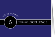 Business Employee Appreciation 5 Years Blue Circle of Excellence card