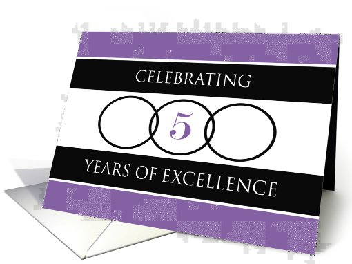 5th Business Anniversary Purple Circles of Excellence card (914236)