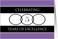 5th Business Anniversary Purple Circles of Excellence card