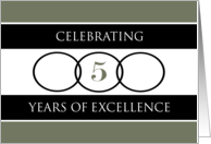 5th Business Anniversary Green Circles of Excellence card