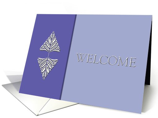 Business Welcome to New Client/Customer ~ Two Tone Blue Leaves card