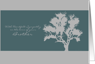 Sympathy Loss of Brother Teal and Gray Tree Silhouette card