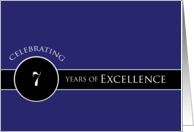 Business Employee Appreciation Celebrate 7 Years Blue Circle of Excellence card