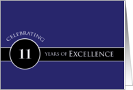 Business Employee Appreciation Celebrate 11 Years Blue Circle of Excellence card