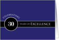 Business Employee Appreciation 30 Years Blue Circle of Excellence card