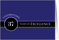 Business Employee Appreciation Celebrate 37 Years Blue Circle of Excellence card