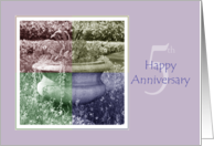 5th Wedding Anniversary Quad Color Flower Urn card