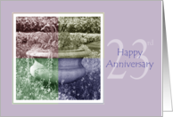 23rd Wedding Anniversary Quad Color Flower Urn card