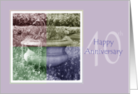 40th Wedding Anniversary Quad Color Flower Urn card
