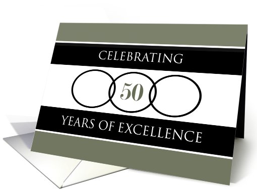 Business 50th Anniversary Green Circles of Excellence card (920256)