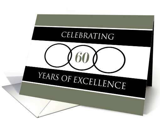 Business 60th Anniversary Green Circles of Excellence card (920259)