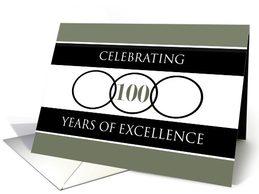 Business 100th Anniversary Green Circles of Excellence card (920266)