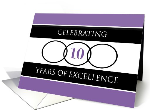 Business 10th Anniversary Purple Circles of Excellence card (920273)