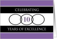 Business 10th Anniversary Purple Circles of Excellence card