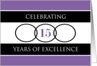 Business 15th Anniversary Purple Circles of Excellence card