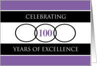 Business 100th Anniversary Purple Circles of Excellence card