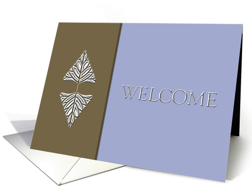 Business Welcome to New Employee ~ Silver Embossed-Like Leaves card